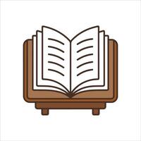 Open Book Silhouette on a White Background Symbolizing Education and Growth vector