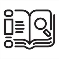 Clean and Simple Open Book Silhouette on a White Background for Learning vector