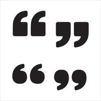 Minimalist silhouette of a quote icon with bold quotation marks on a white background vector