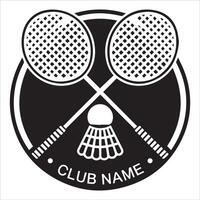 Eye-Catching Badminton Racket and Shuttlecock Silhouette on a White Background vector
