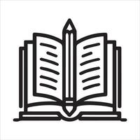 Silhouette of an Open Book on a White Background Symbolizing Education vector