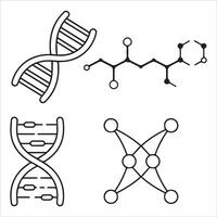 Creative DNA Double Helix and Molecular Science Silhouettes vector