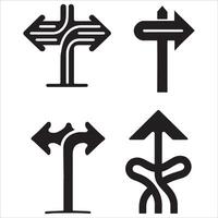 Upward and Diverging Arrows Represent Direction and Choice vector
