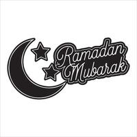 Graceful Ramadan Mubarak Calligraphy Silhouette Design in Elegant Style on a Pure White Background vector