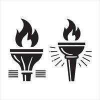 Creative Torch Design Silhouettes for Projects vector
