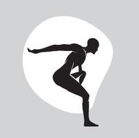 Silhouette of a Muscular Man Reaching vector