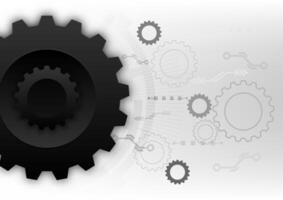 Abstract background with outline gear futuristic vector
