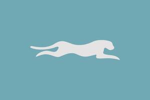 cheetah run simple silhouette logo vector