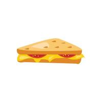 a sandwich with cheese and tomato on a white background vector
