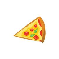 a slice of pizza is shown on a white background vector