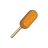a hot dog on a stick on a white background vector