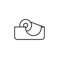 a black and white line icon of a roll of toilet paper vector