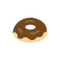 a donut with chocolate frosting on a white background vector