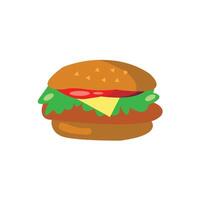a hamburger is shown on a white background vector