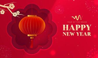 Spring Festival background design red lanterns to celebrate the festival vector