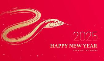 Spring Festival background design hand-painted golden snake vector