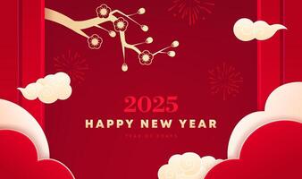 Spring Festival background design to celebrate the festival red background vector