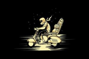 vektor scooter speeding ahead vector