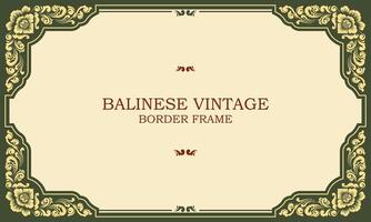 balinese vintage border frame vector