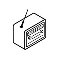 Station Search Button isometric radio icon vector