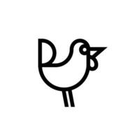 minimalist and simple logo or icon of rooster or chicken vector