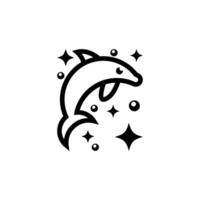 minimalist and simple logo or icon of dolphin vector