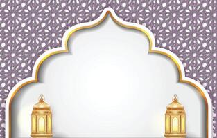 Ramadan Kareem background with arabic pattern and lantern vector