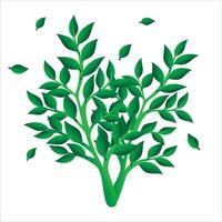 hojas verdes en un árbol vector