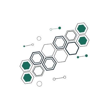 un verde y blanco hexágono modelo con puntos vector