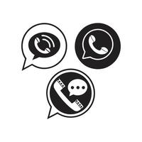 Phone call icon set vector