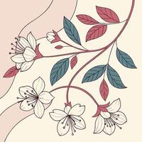 A floral design with leaves and flowers vector