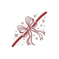 A red bow with stars and white background vector