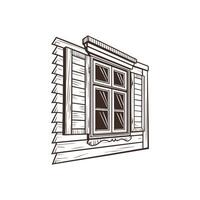 A sketch of a window on a house vector