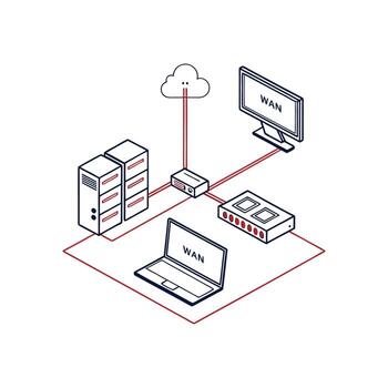 A diagram of a computer and a laptop vector