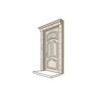 a door with a window vector