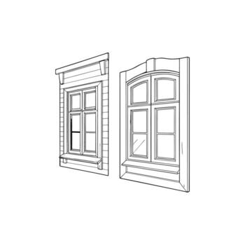 A drawing of two windows on a white background vector