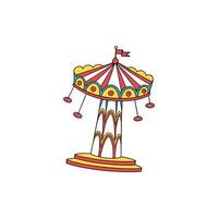 A colorful carousel ride on a white background vector
