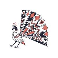 An illustration of a bird with a tribal pattern vector