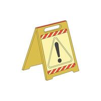 A yellow caution sign with an exclamation mark on it vector