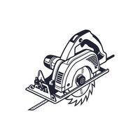 A circular saw is shown in this illustration vector