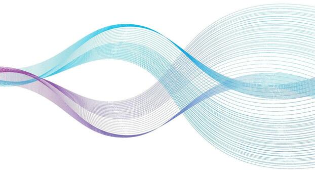 Curved wavy line. abstract colorful wave element isolated on white background. Digital frequency track equalizer. Wave with lines created using blend tool vector