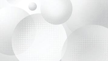 Abstract modern white and grey circle overlapping with halftone background vector