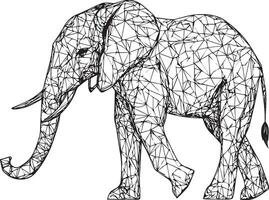 Elephant thin line vector