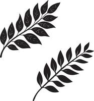 Laurel leaf silhouette on white background vector