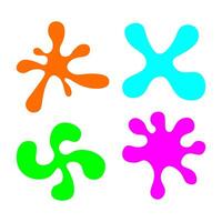 Collection of creative colorful splashes isolated on white background vector