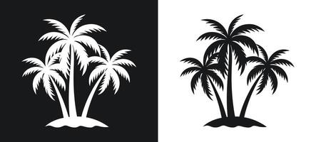 Palm Tree Silhouette Set Against a Black and White Background vector