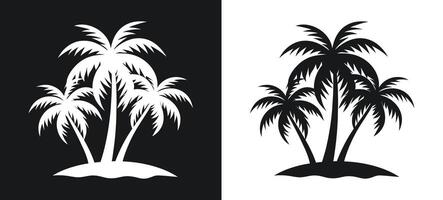 Elegant Palm Tree Shadow Framed by Black and White Colors vector