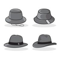 simple and editable color cartoon hat collection vector