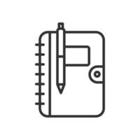 Notes book with pen icon isolated illustration. vector