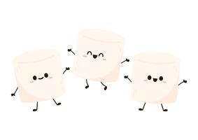 Marshmallow cartoon. marshmallow character design. Marshmallow . vector